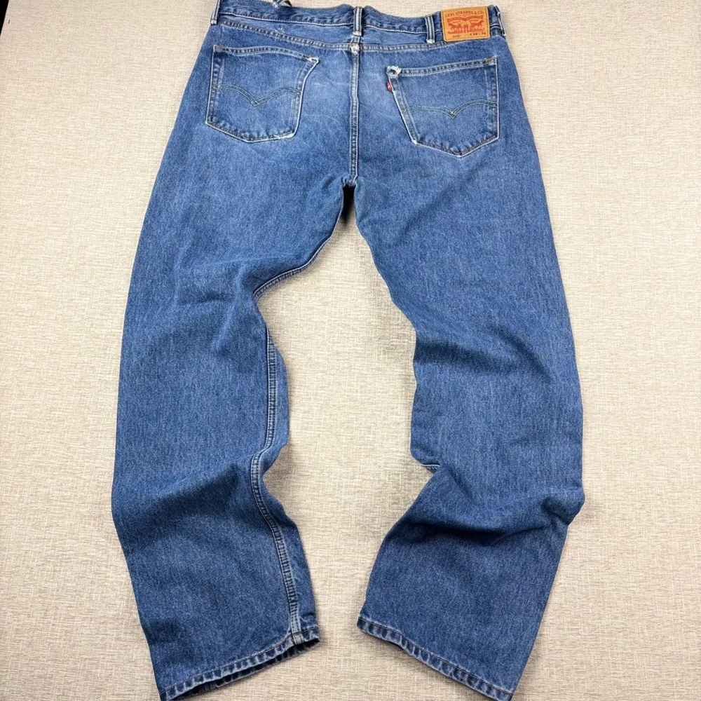 Levis 505 Mens 38x34 Light Distress Jeans Thigh Fade ** Vintage Style ** Denim